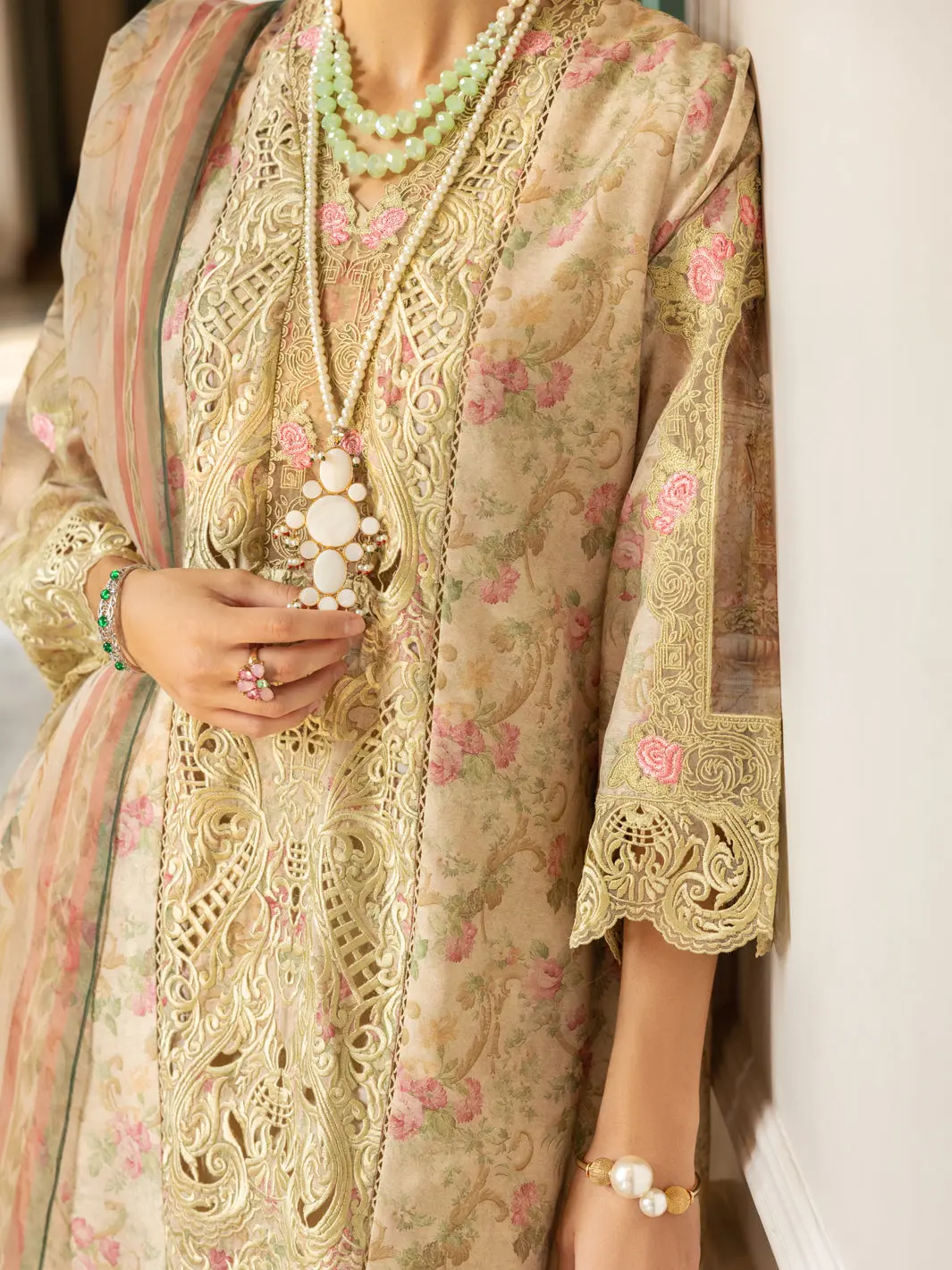Olive Green Poly-Lawn 3Pc Stitched - Alp-3Ps-1782 3