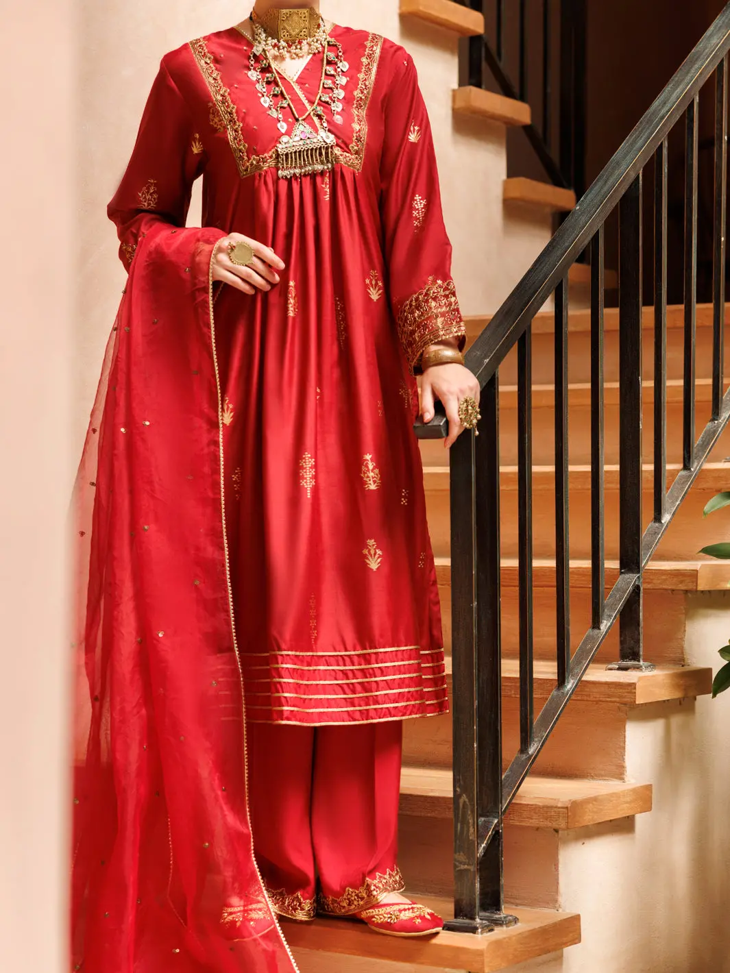 Maroon Salsa Silk 3Pc Stitched - Alp-3Ps-1849 1