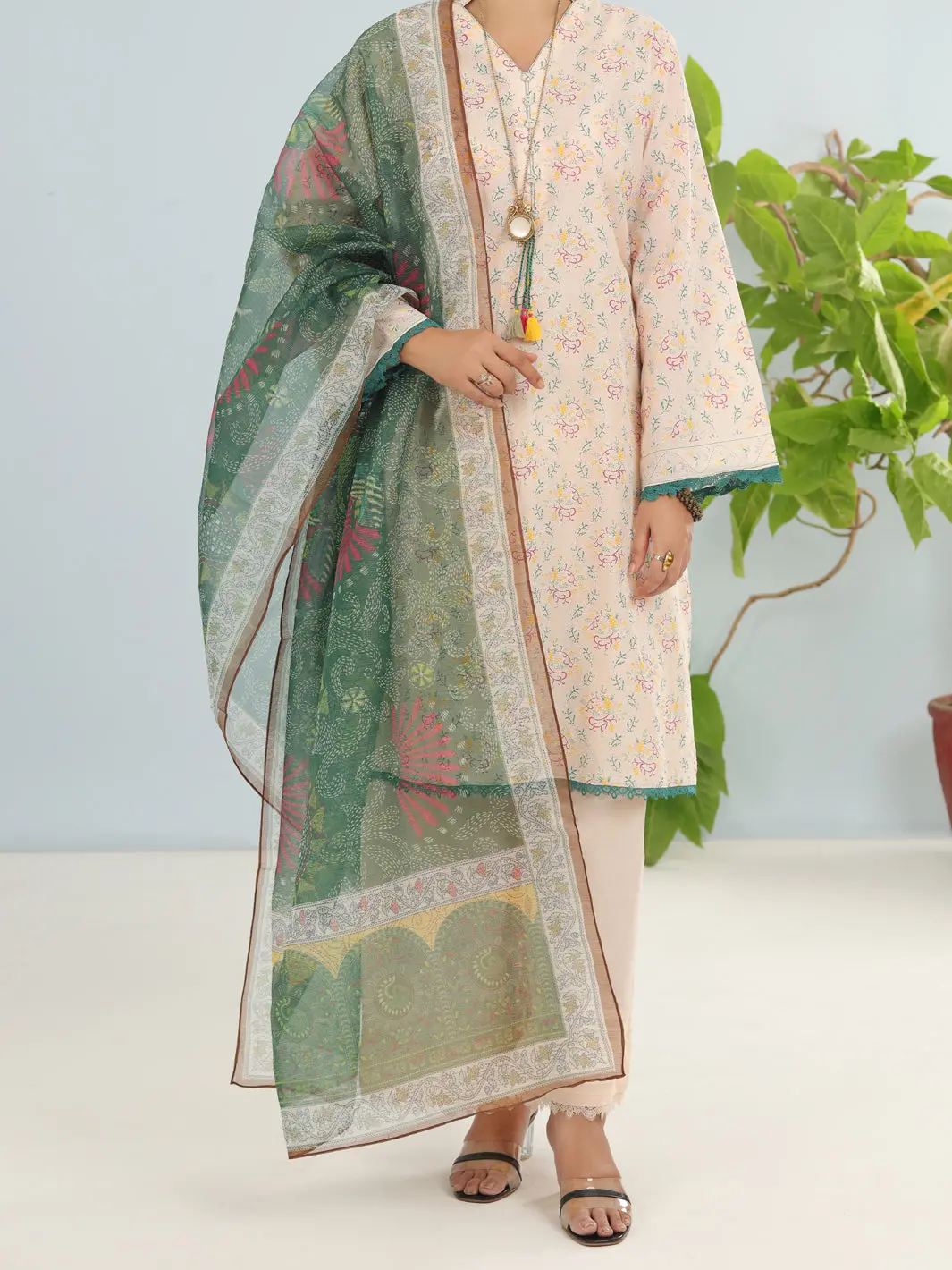 Beige Lawn 3Pc Stitched - Alp-3Ps-1900 1