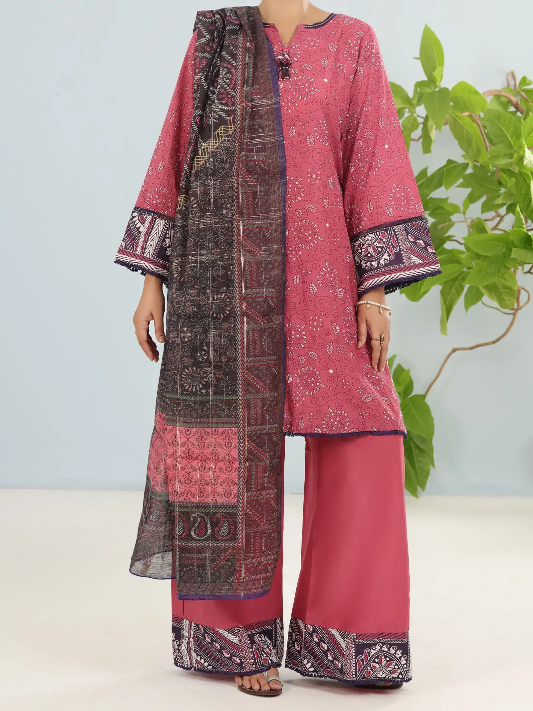 Light Pink Lawn 3Pc Unstitched - Alp-3Ps-1902 1