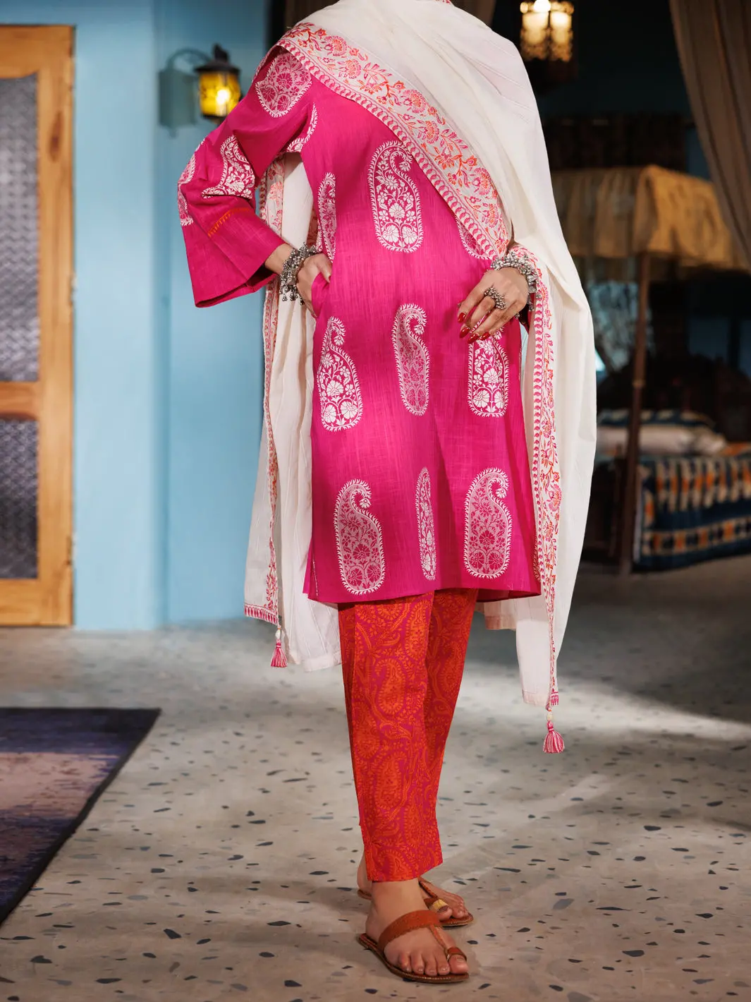 Pink Cotton Dobby 3Pc Stitched - Alp-3Ps-1920 1