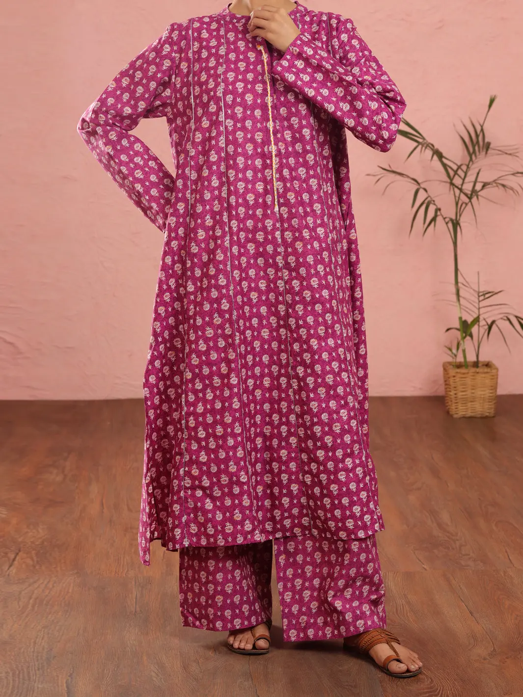 Purple Cambric 2Pc Unstitched - Alp-2Ps-1970 1
