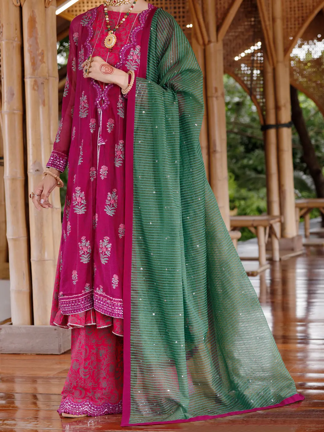 Magenta Maple Silk 3Pc Unstitched - Alp-3Ps-2027 1