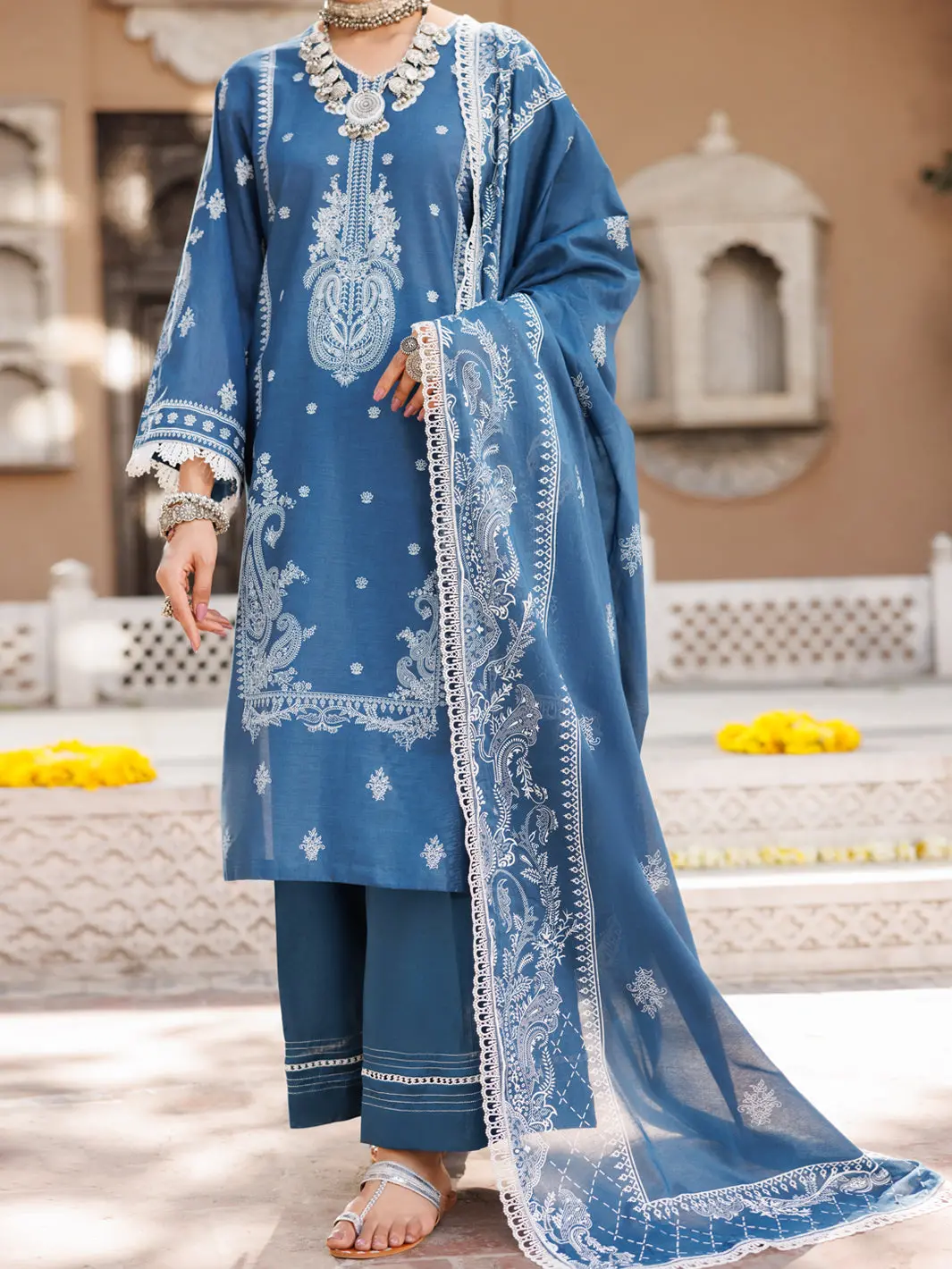 Blue Lawn 3Pc Stitched - Alp-3Ps-2126 1