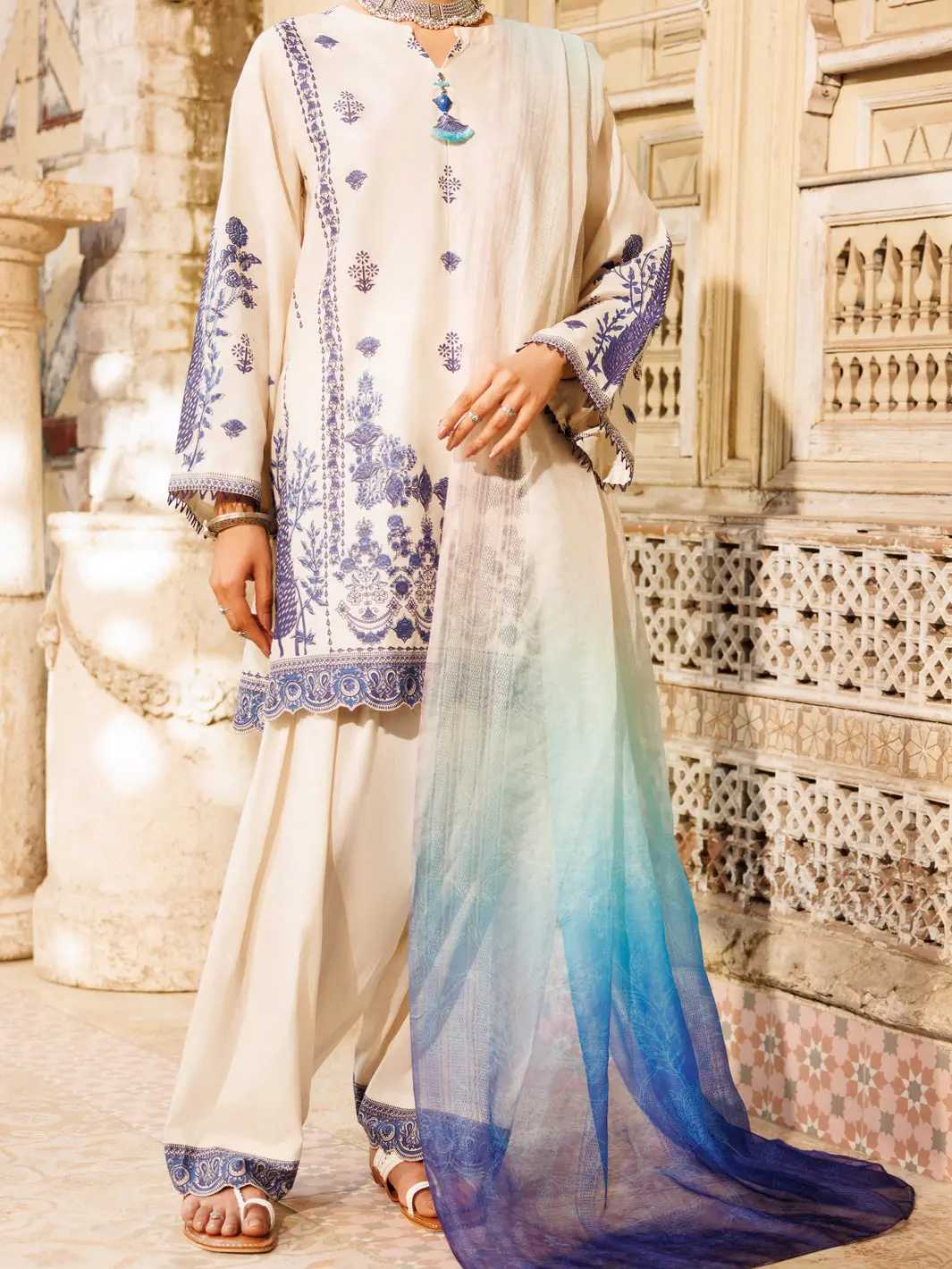 Ivory Cambric 3Pc Stitched - Alp-3Ps-2141 1