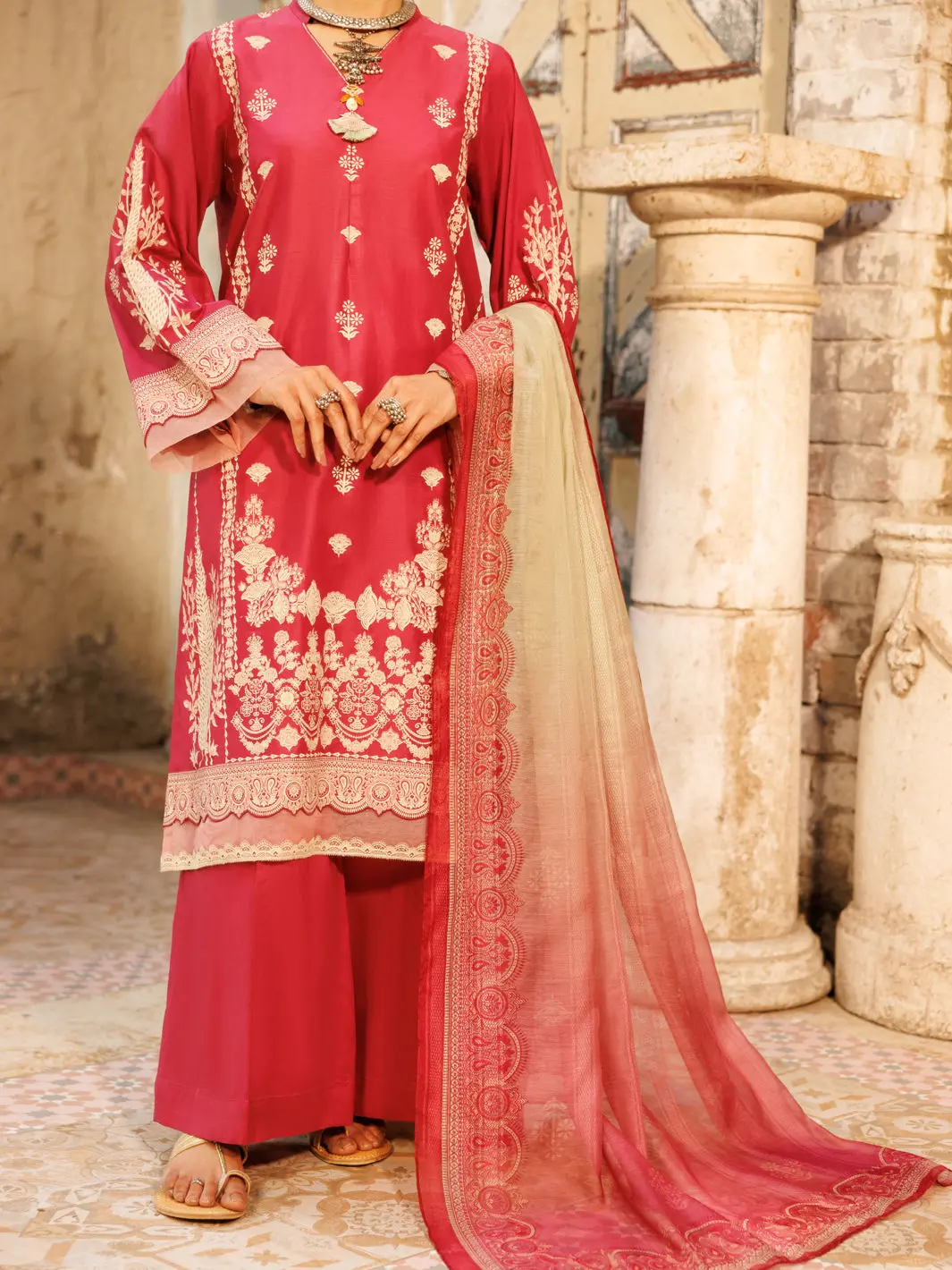 Pink Cambric 3Pc Stitched - Alp-3Ps-2142 1