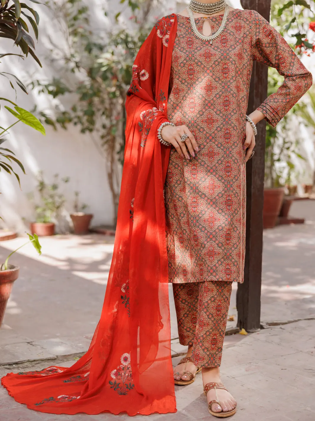 Brown Lawn 3Pc Stitched - Alp-3Ps-2149 1