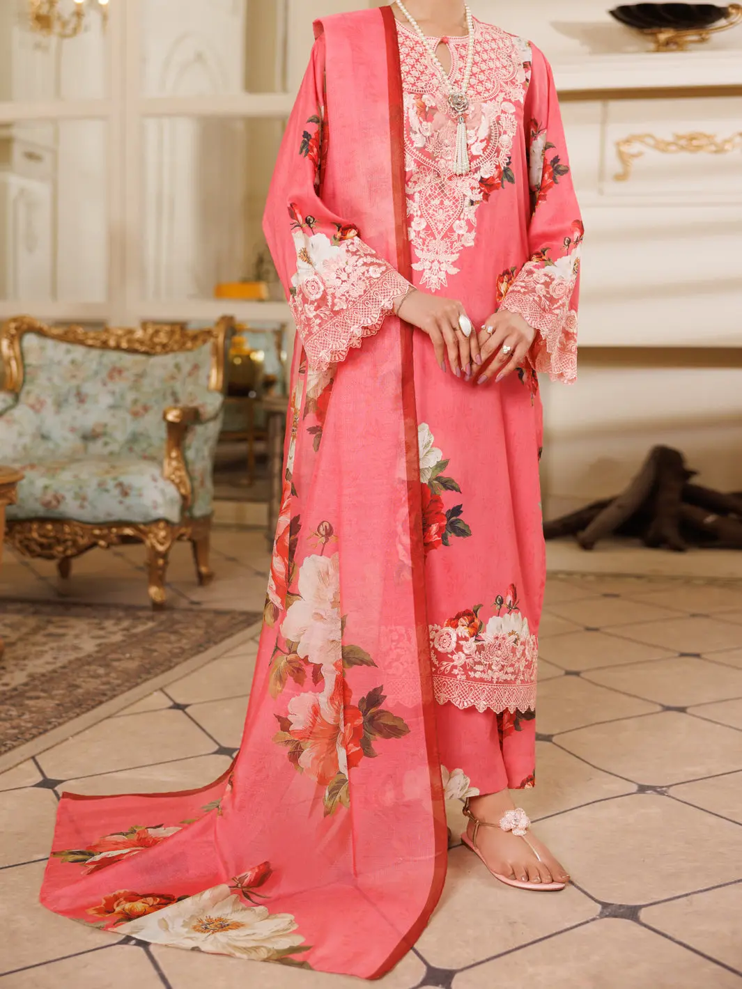 Pink Lawn 3Pc Stitched - Alp-3Ps-2151 1