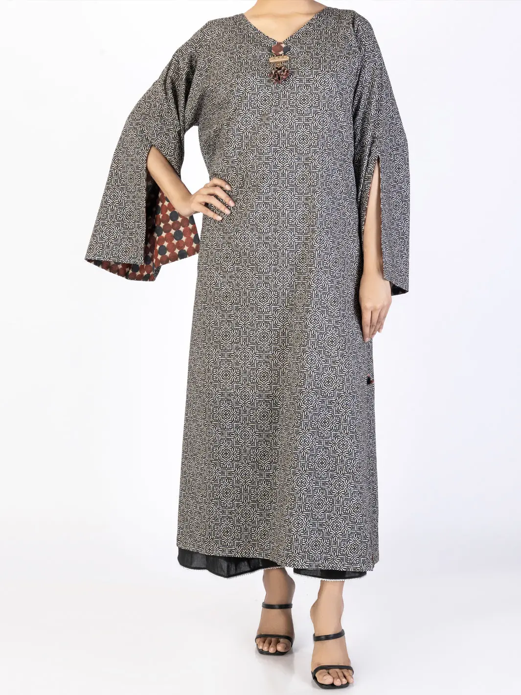 Black Lawn Kurti - Al-Lk-1069 1