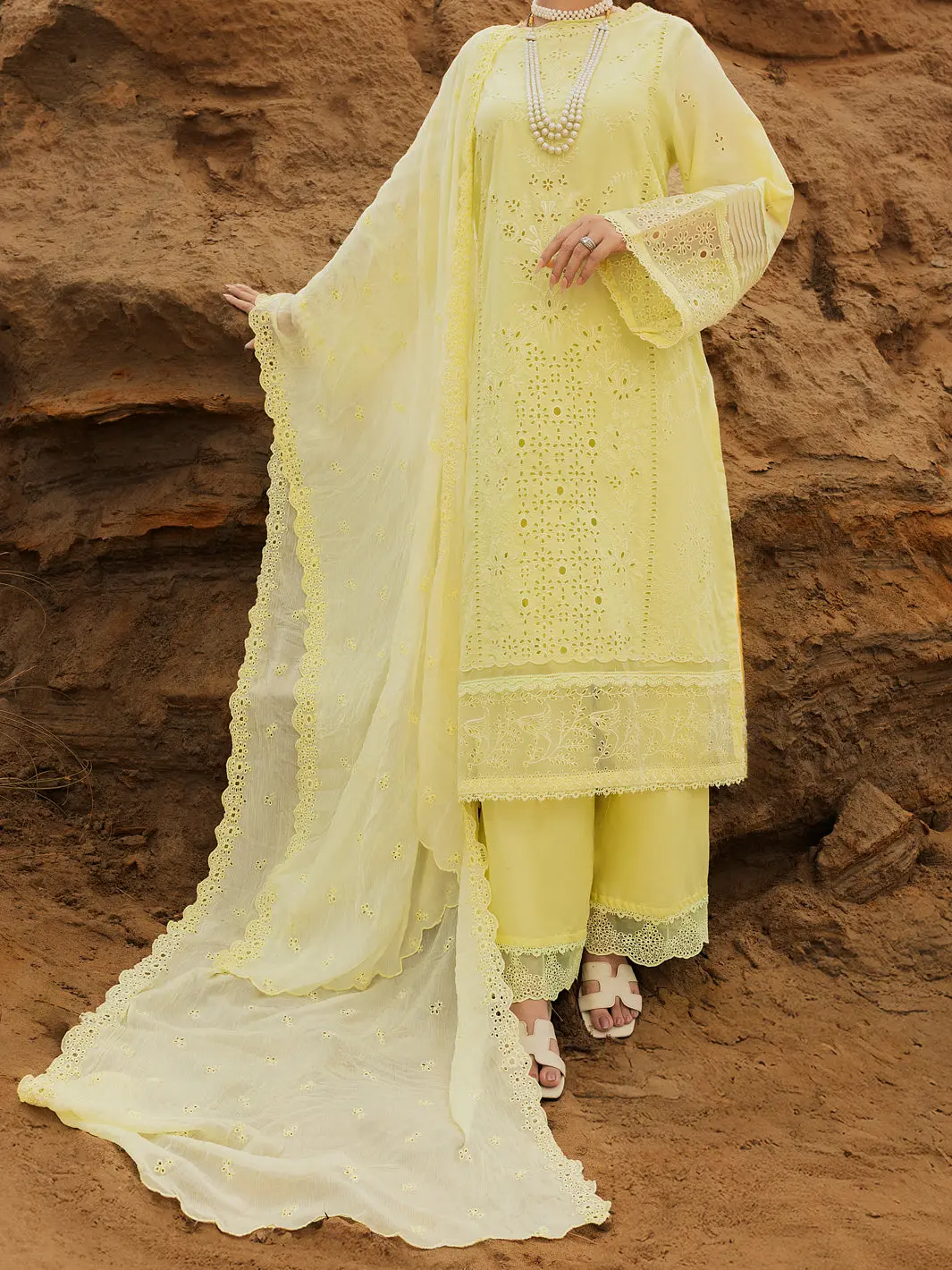 Lemon Lawn 3Pc Stitched - Alp-3Ps-2180 1