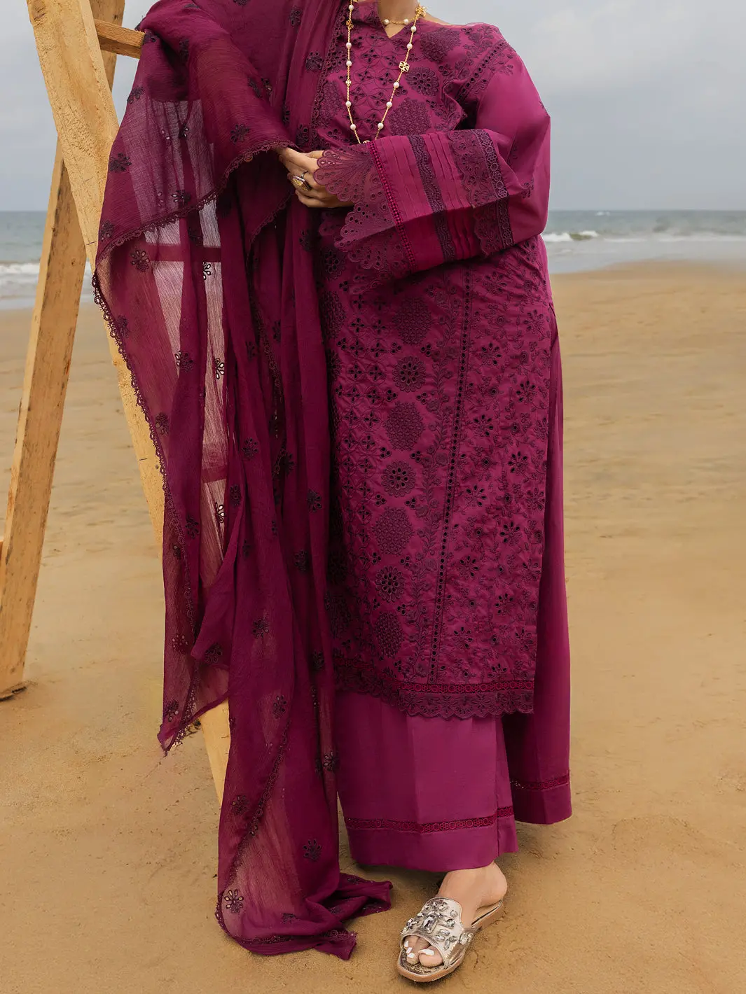 Magenta Lawn 3Pc Stitched - Alp-3Ps-2182 1