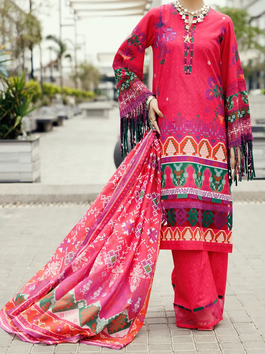 Pink Cambric 3Pc Unstitched - Alp-3Ps-2206 1