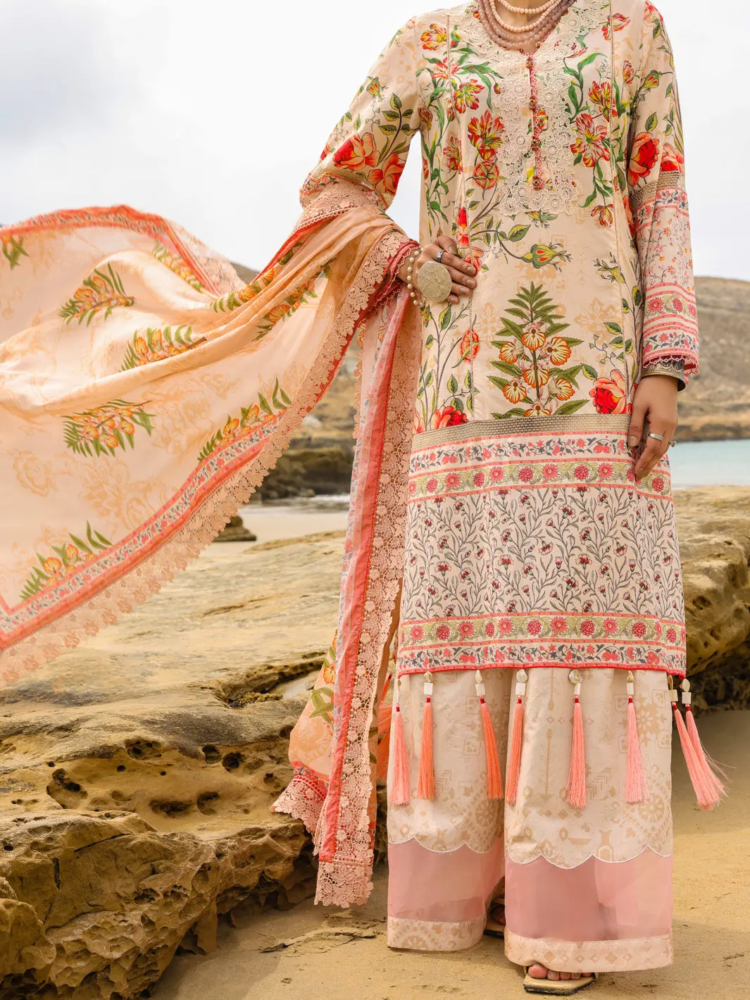 Beige Lawn 3Pc Unstitched - Alp-3Ps-2208 1