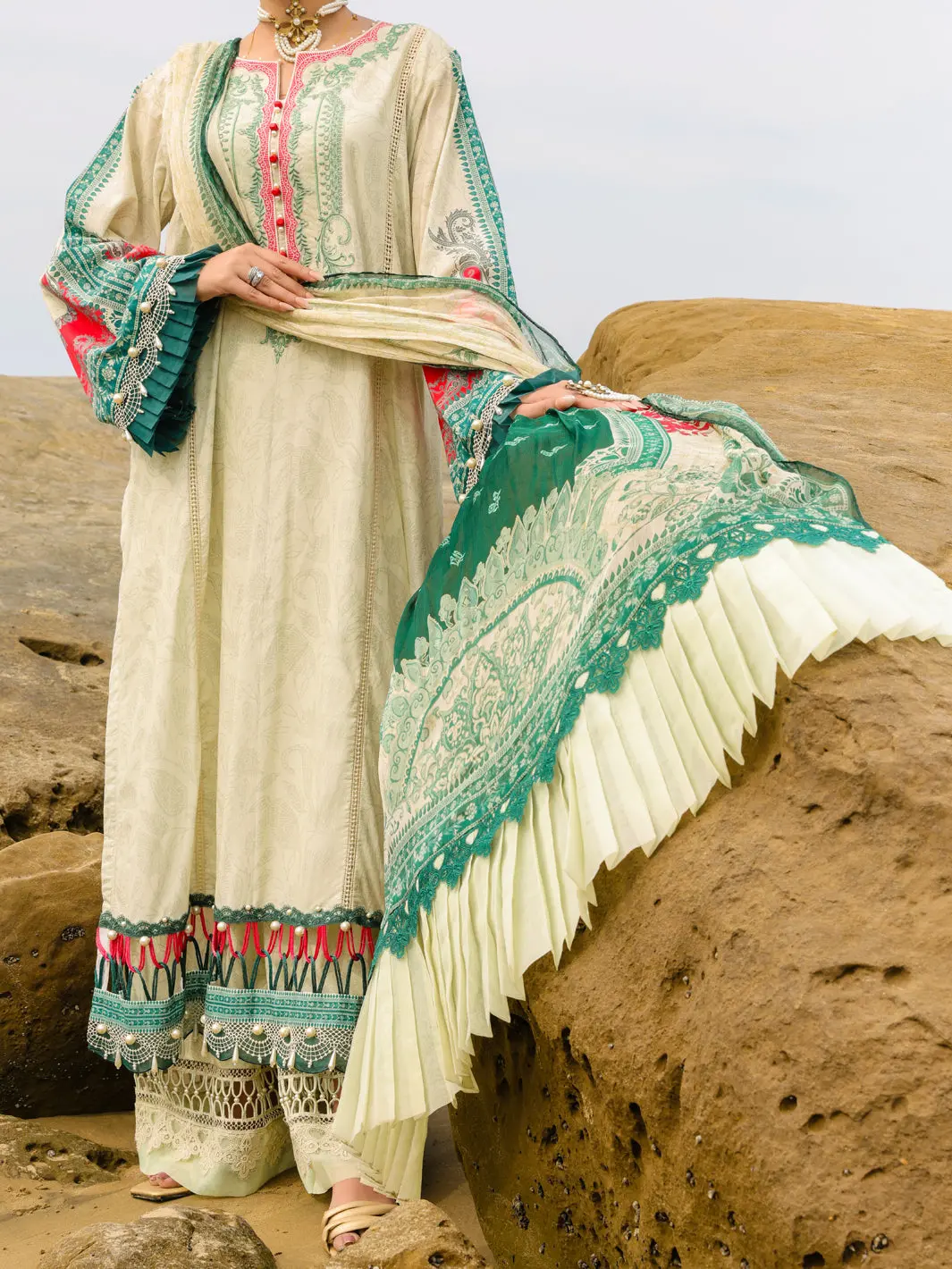 Pistachio Green Lawn 3Pc Unstitched - Alp-3Ps-2223 1