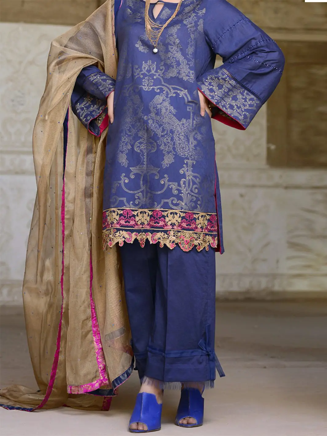 Blue 3Pc Stitched - Alp-434 1