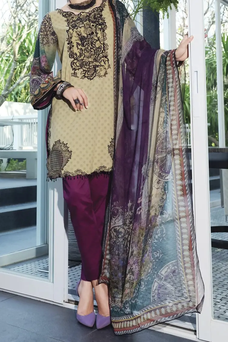 Beige Jacquard 3Pc Unstitched - Alp-626 1