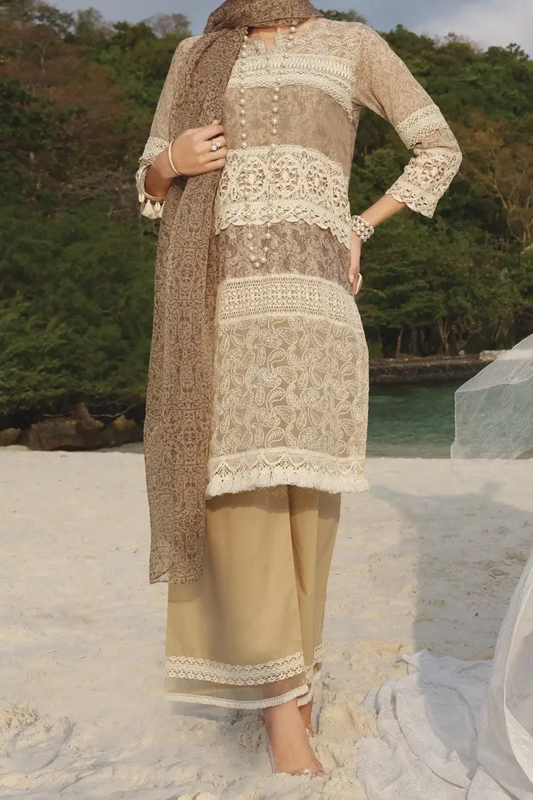 Beige Lawn 3Pc Unstitched - Alp-634 1