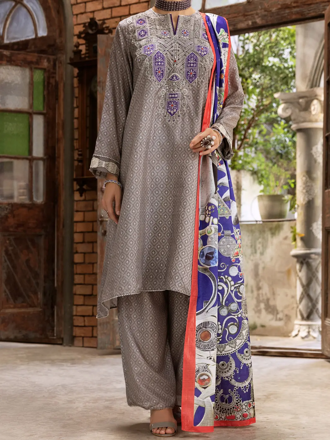 Grey 3Pc Stitched - Alp-3Ps-426 1