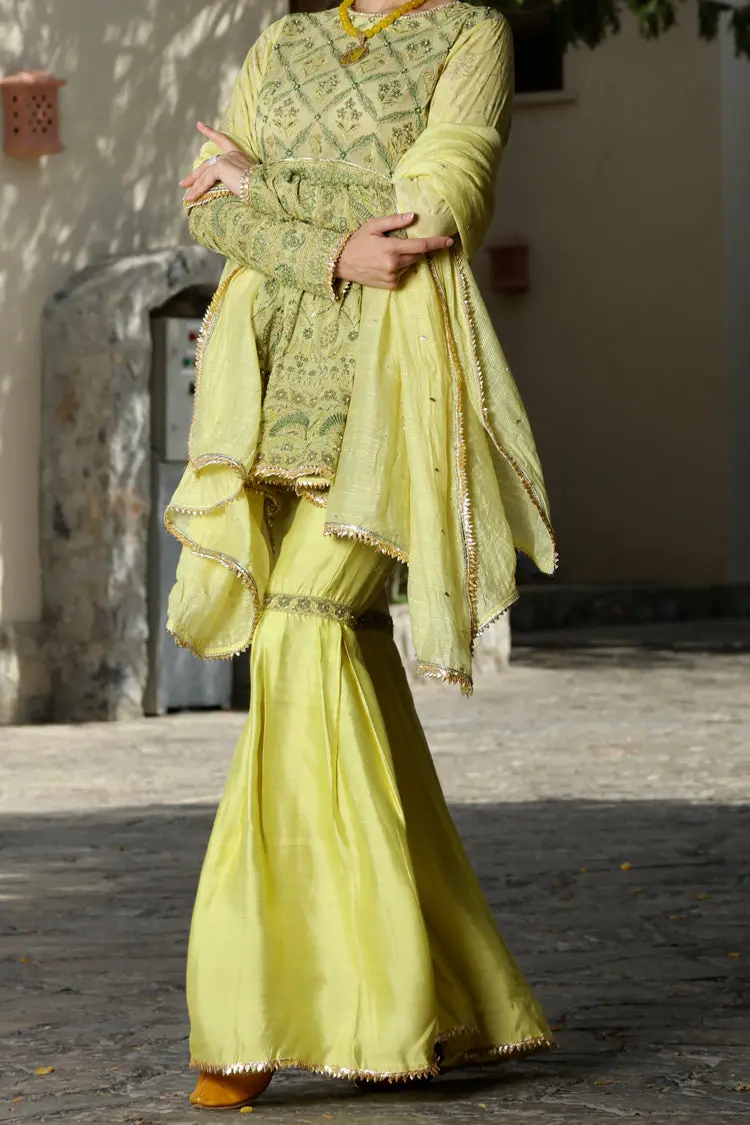Green Cotton 3Pc Stitched - Alp-567 1