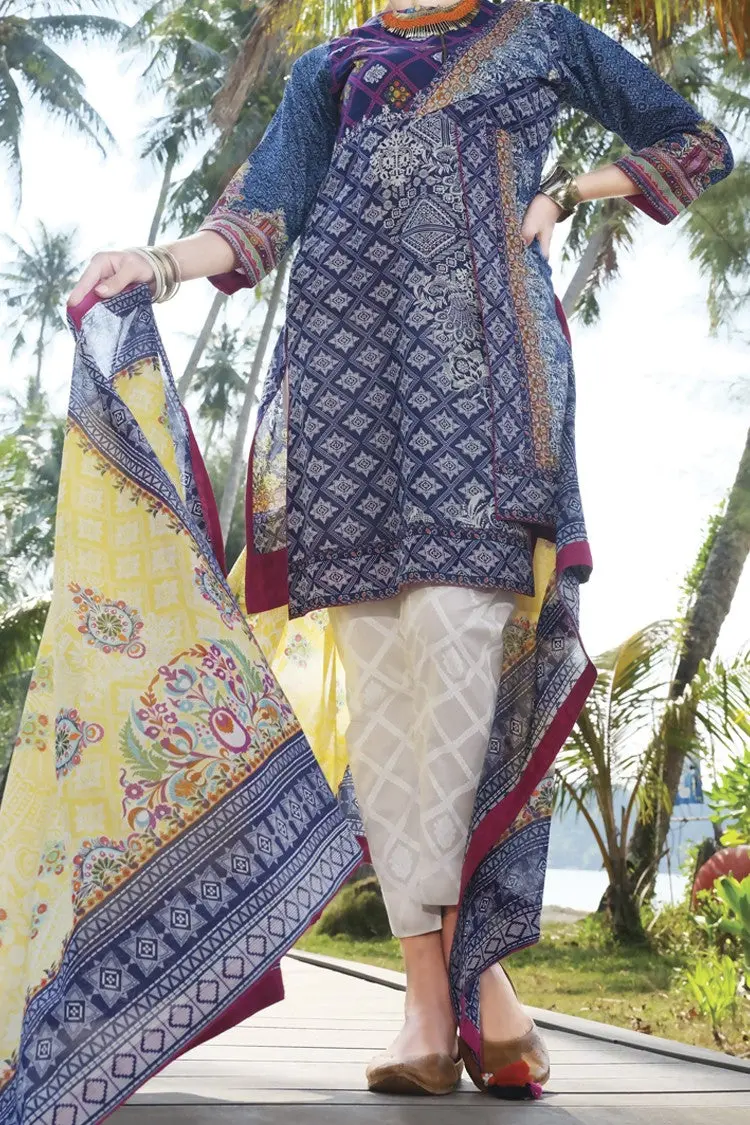 Blue Lawn 3Pc Stitched - Alp-614 1
