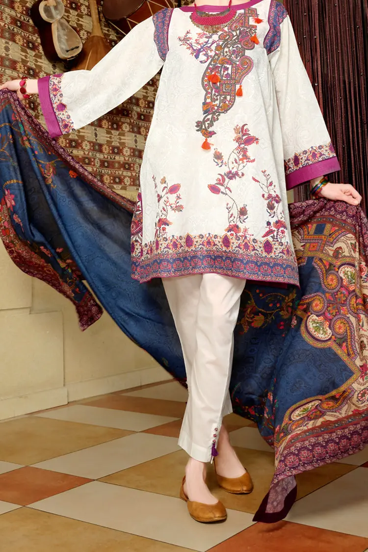 Magenta Lawn 3Pc Unstitched - Alp-673 1