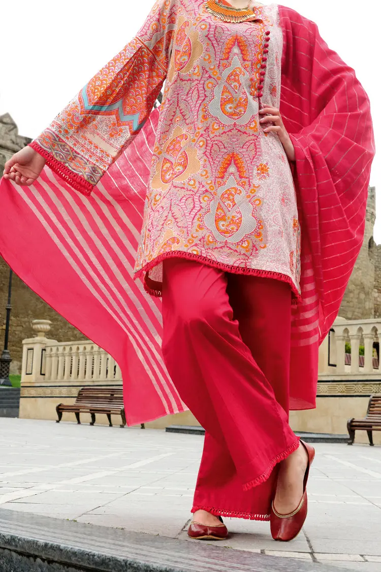 Pink Lawn 3Pc Unstitched - Alp-675 1