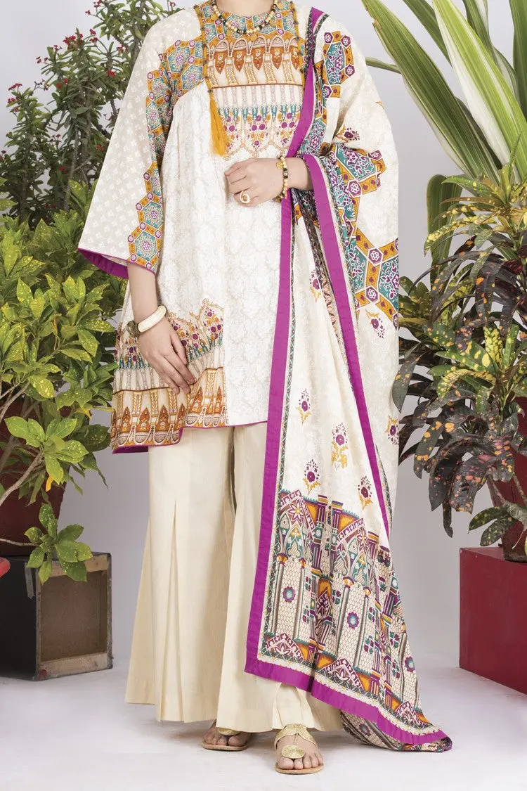 White Lawn 3Pc Unstitched - Alp-704 1