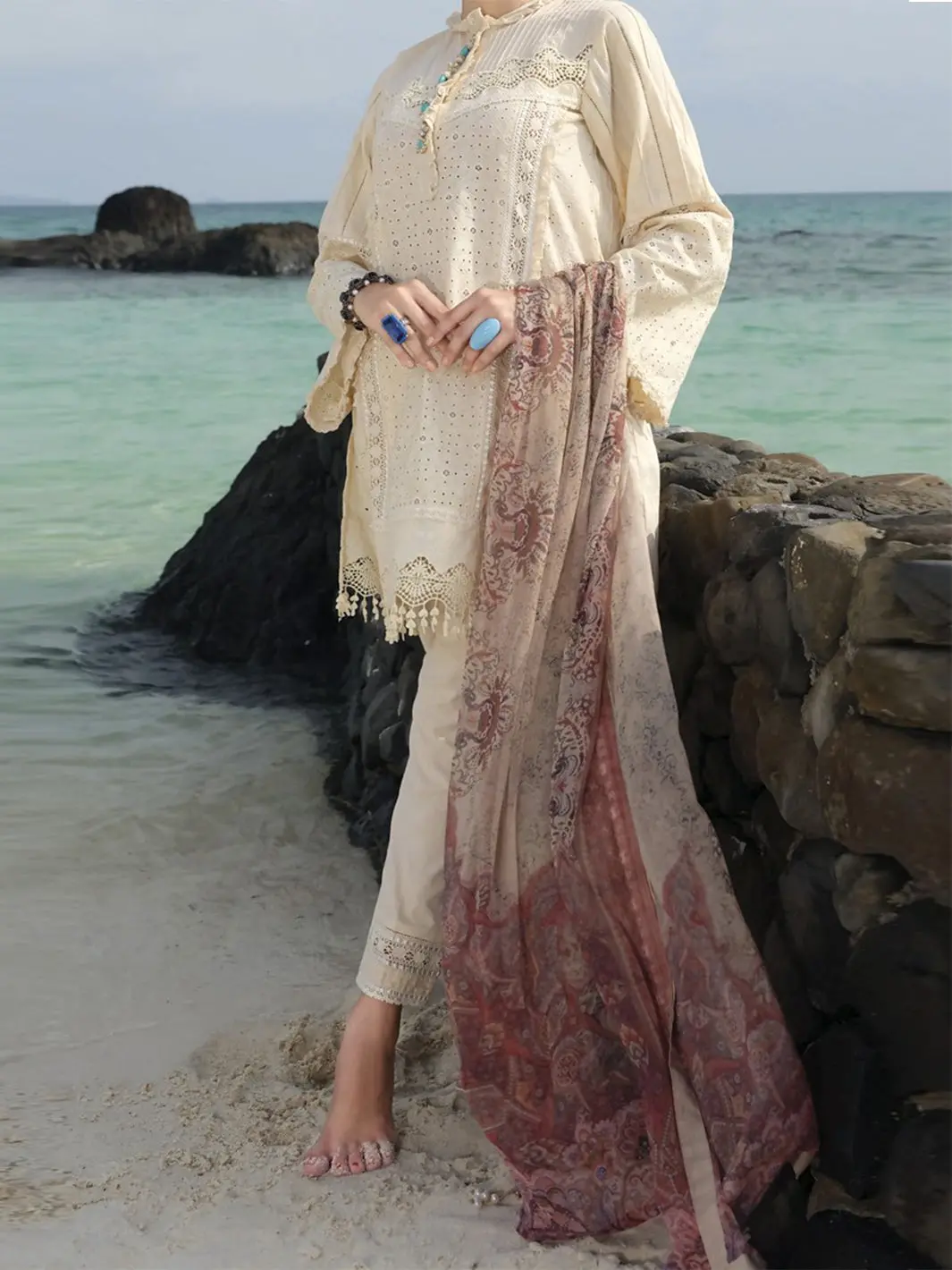 Beige 3Pc Stitched - Alp-709 1