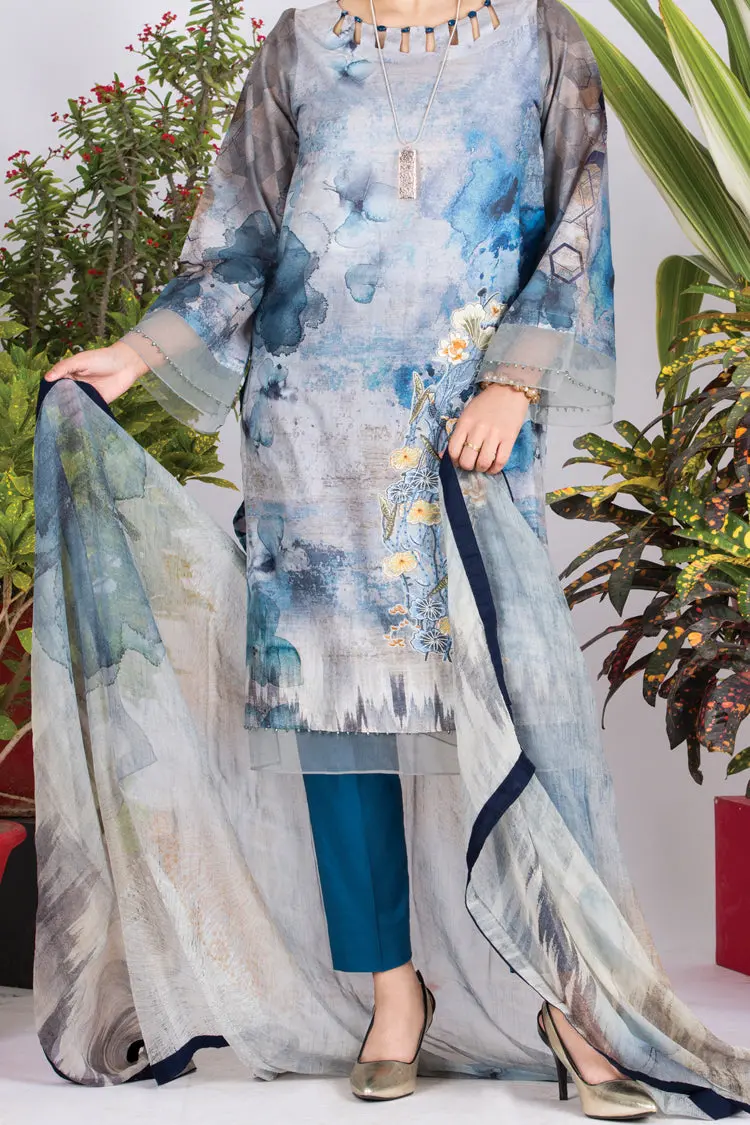 Blue Lawn 3Pc Stitched - Alp-716 1