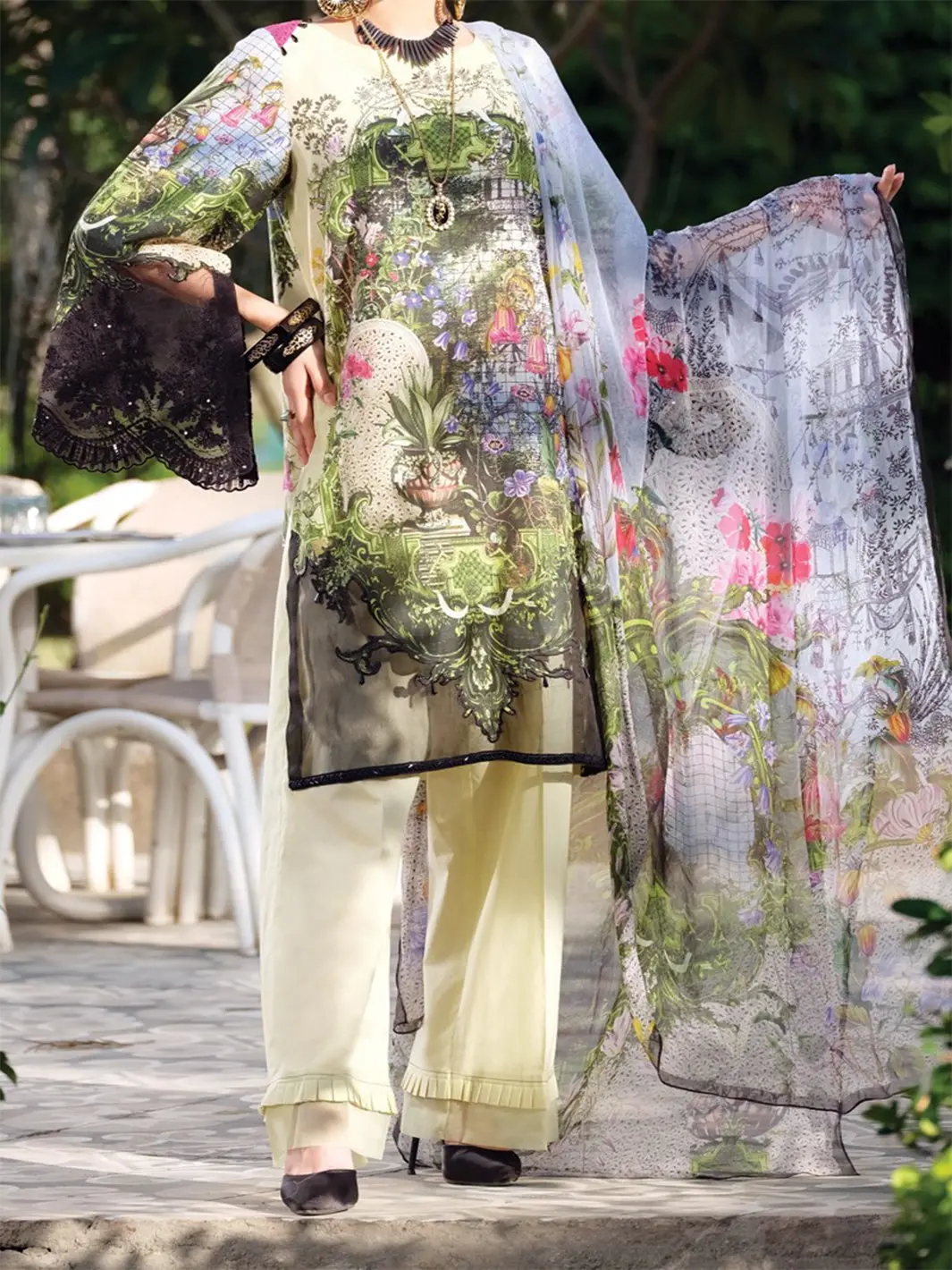 Beige Lawn 3Pc Stitched - Alp-734 1