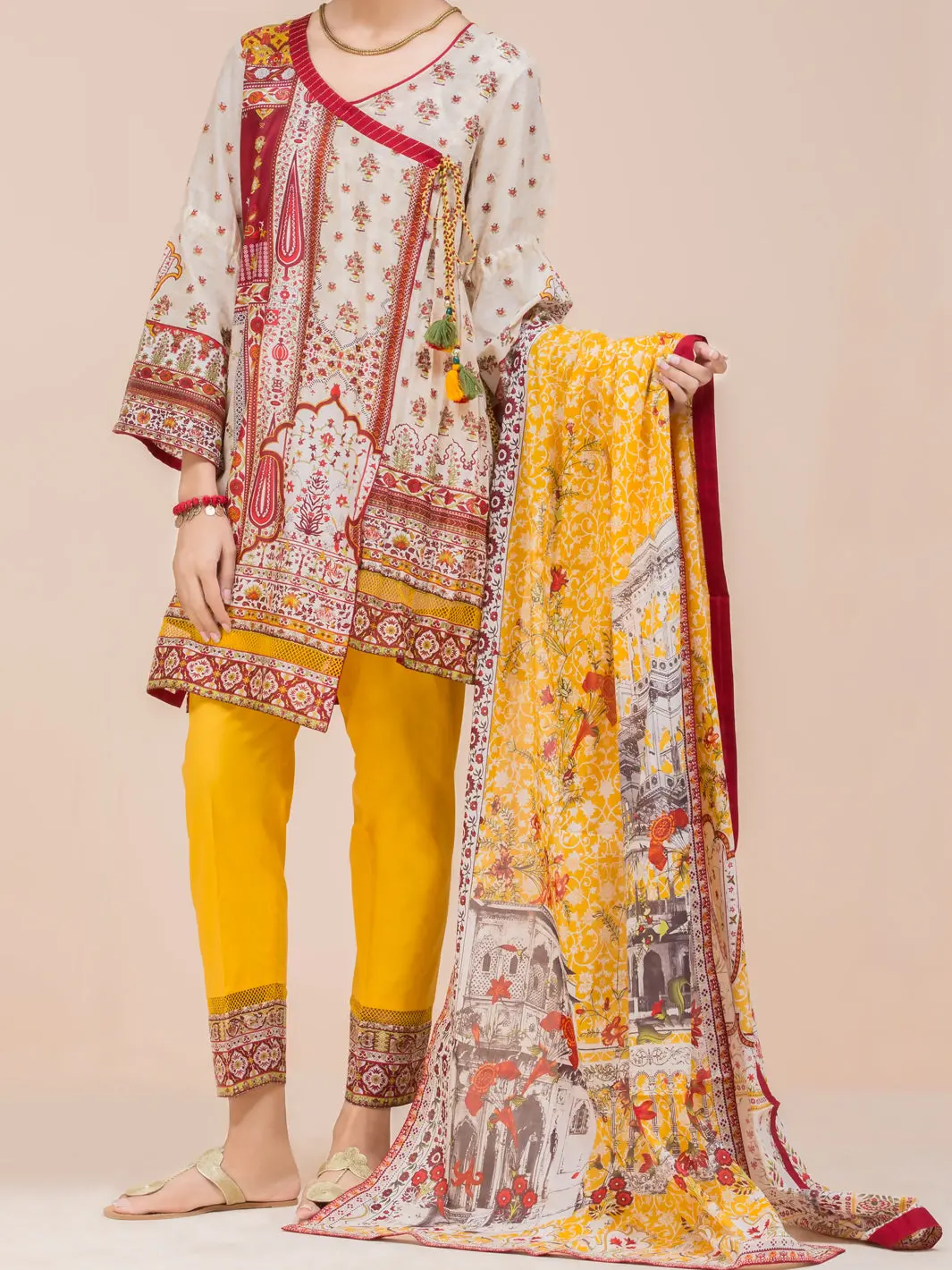Beige Lawn 3Pc Unstitched - Alp-3Ps-780 1