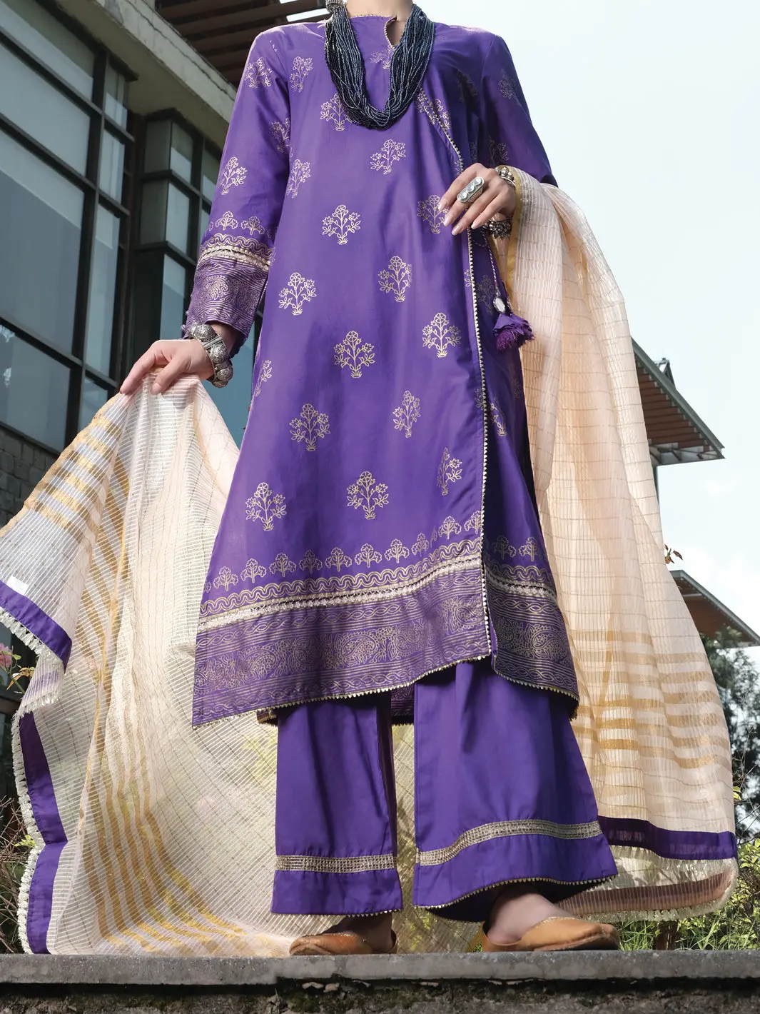 Purple Cambric 3Pc Stitched - Alp-3Ps-969/S 1