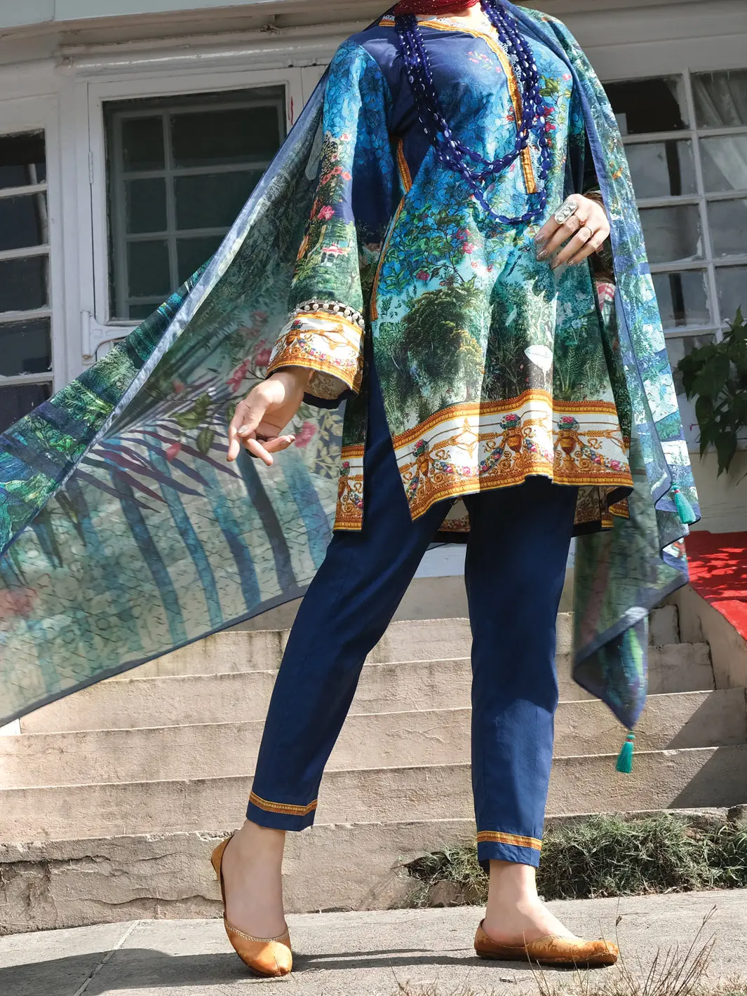 Blue Cambric 3Pc Stitched - Alp-3Ps-974/S 1