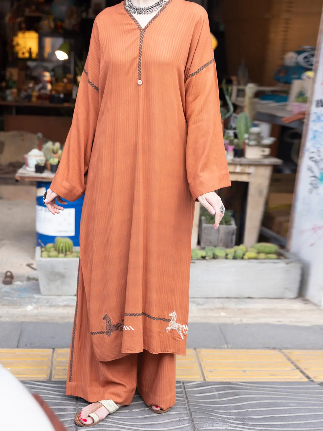 Rust Cotton Dobby 2Pc Stitched - Alp-2Ps-Lks-1818 1