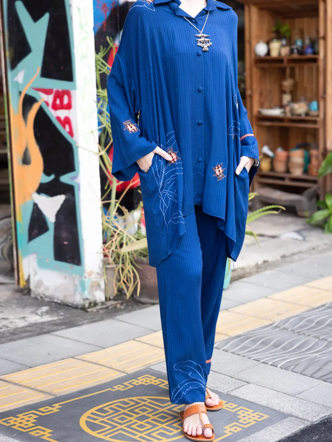 Dark Blue Striped Dobby 2Pc Stitched - Alp-2Ps-Lks-1820 1