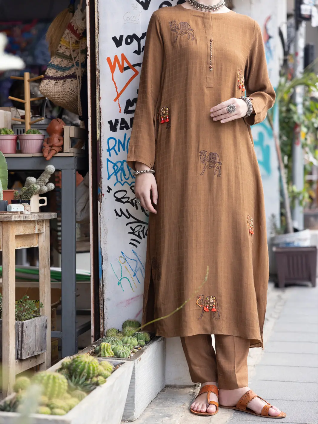 Brown Cotton Dobby 2Pc Stitched - Alp-2Ps-Lks-1822 1