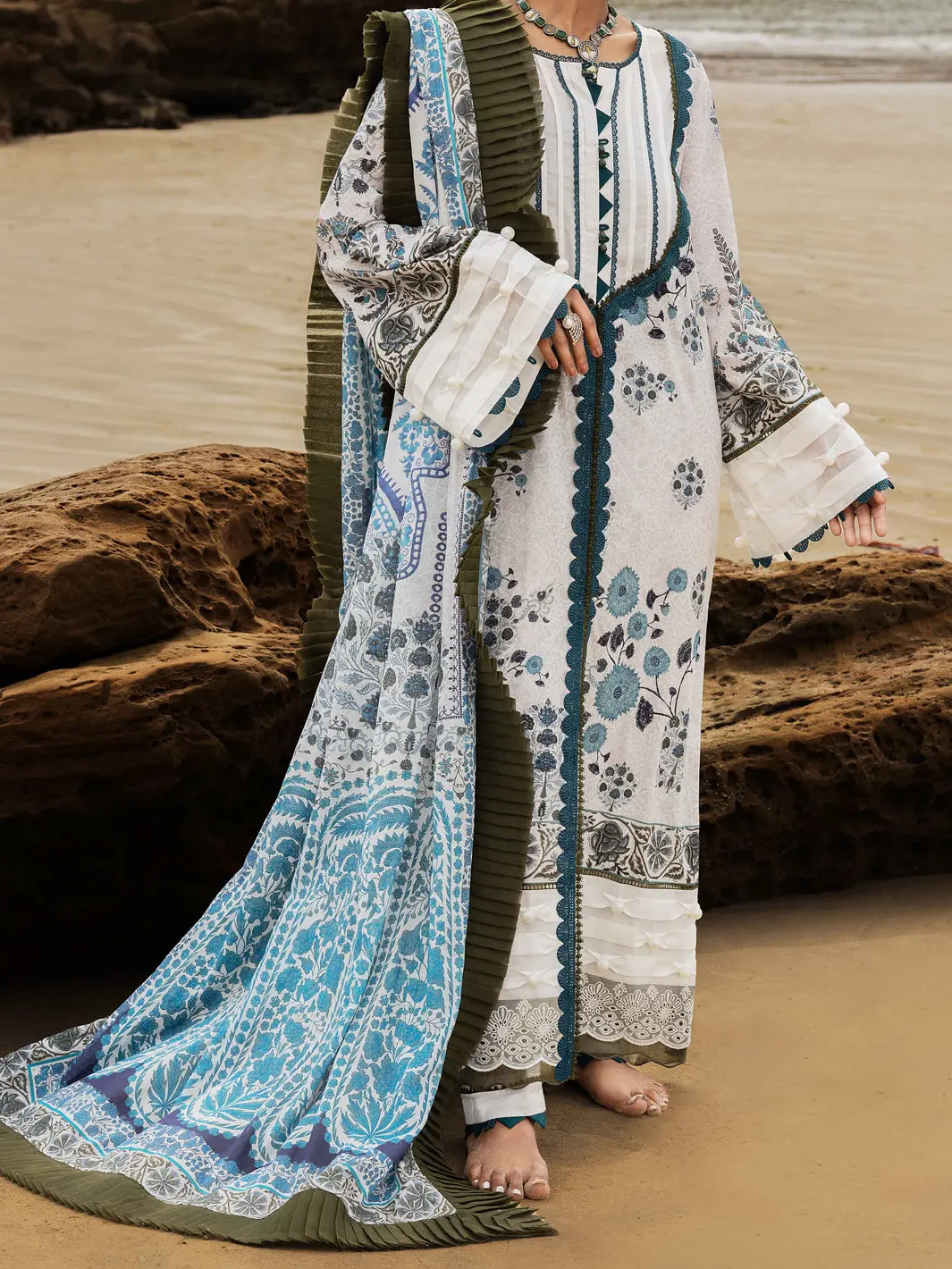 Teal Lawn 2Pc Unstitched - Alp-2Ps-Slkd-Un-2257 1