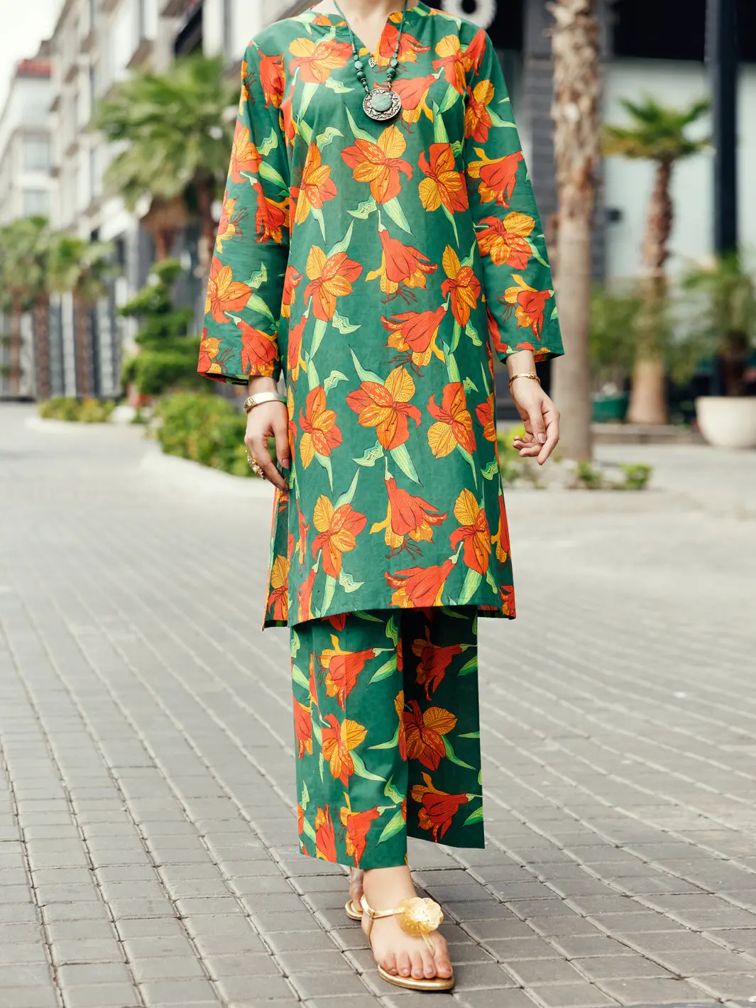 Green Lawn Co-Ord Set - Alp-2Ps-Slks-2236 1