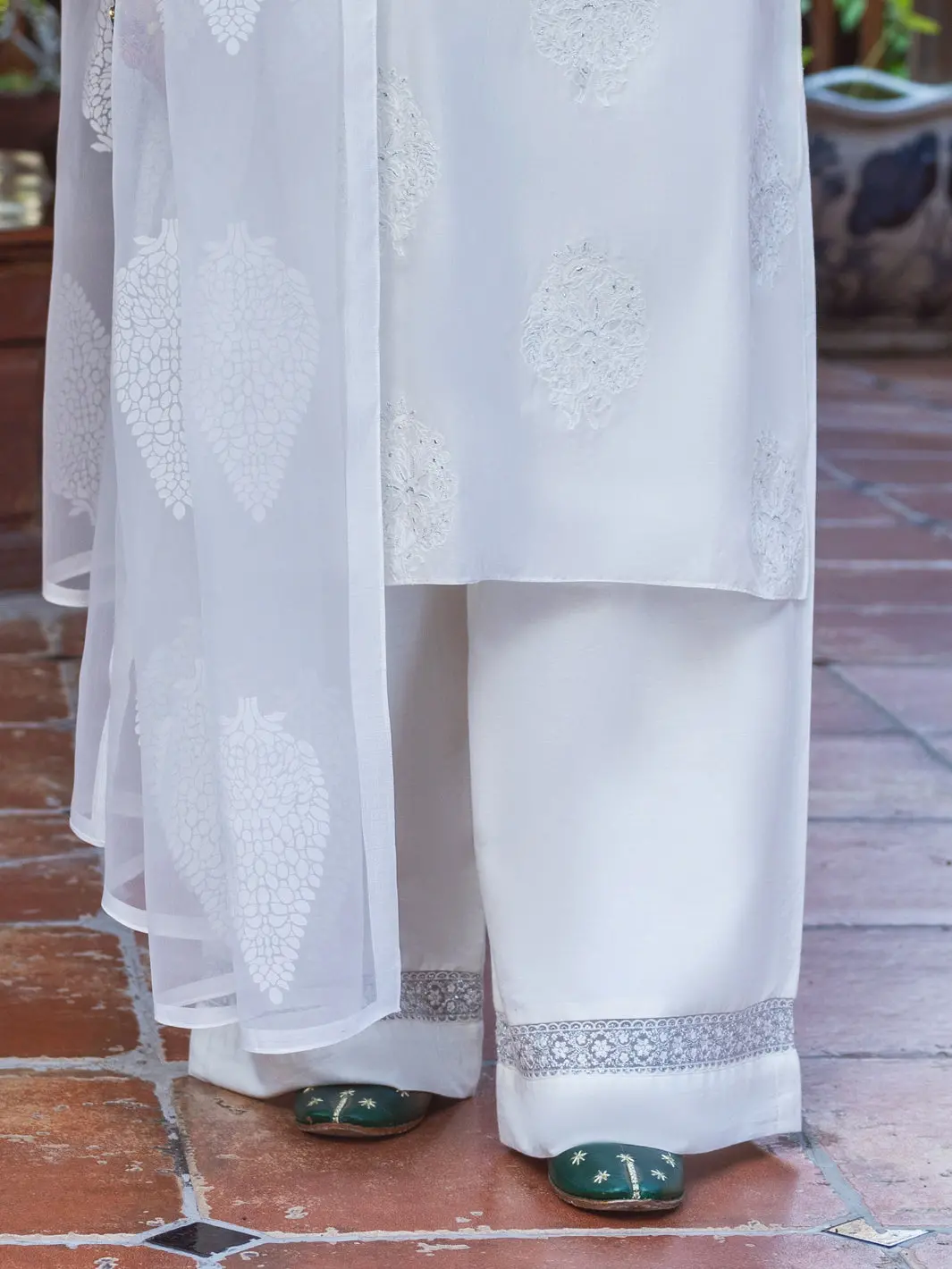 Off White Cambric Trousers - Alp-T-1839 1