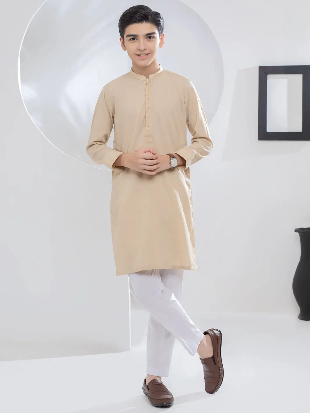 Beige Blended Kurta - Alt-K-037 1