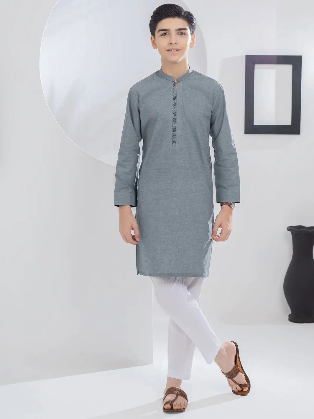 Grey Blended Kurta - Alt-K-045 1