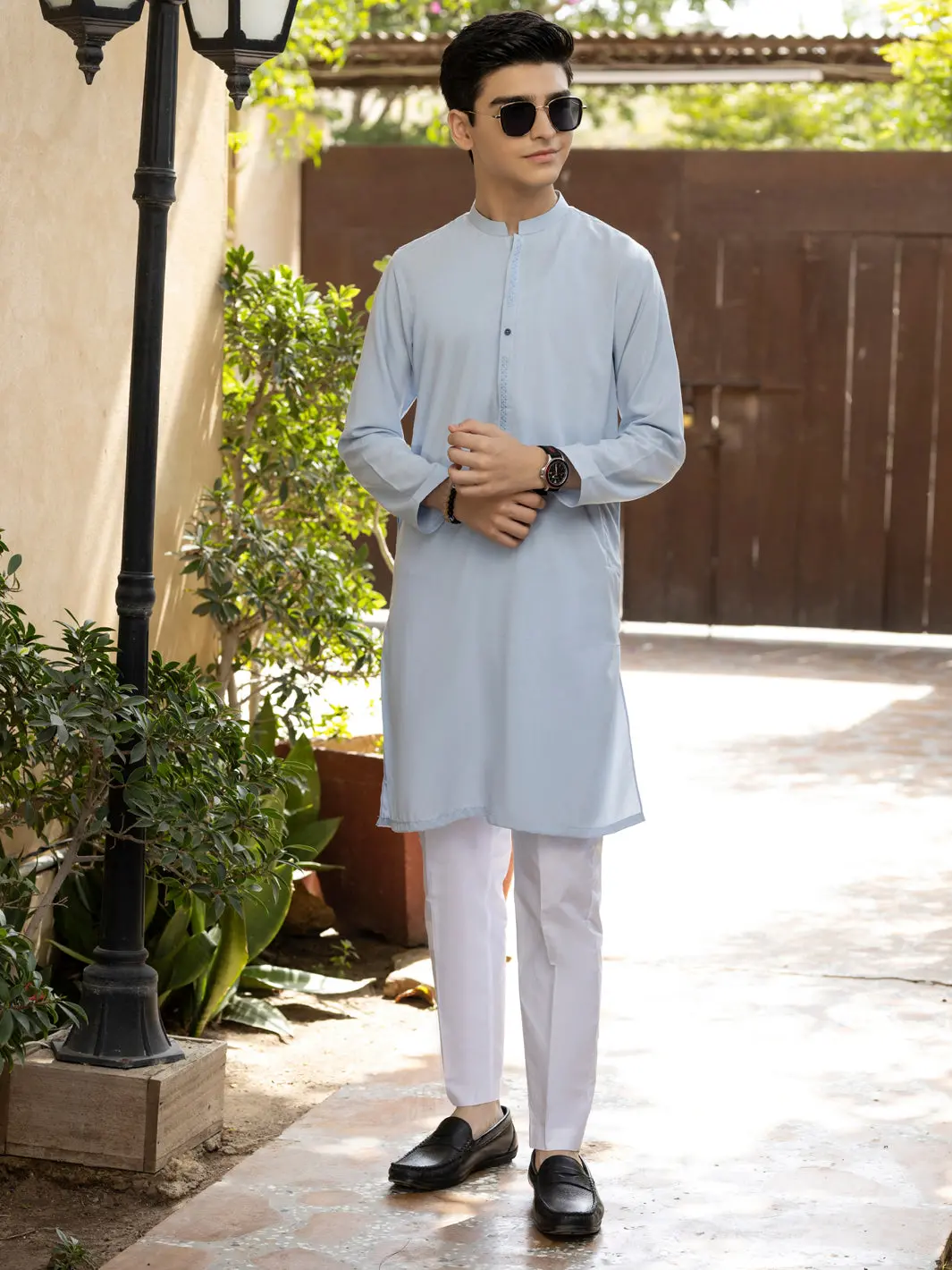 Light Blue Blended Kurta - Alt-K-058B 1