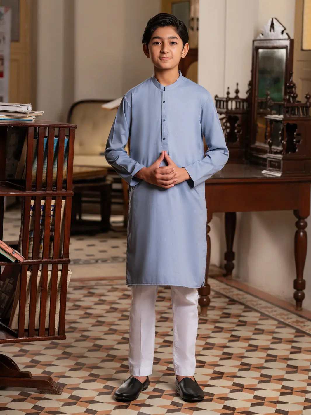 Light Blue Blended Kurta - Alt-K-063 1