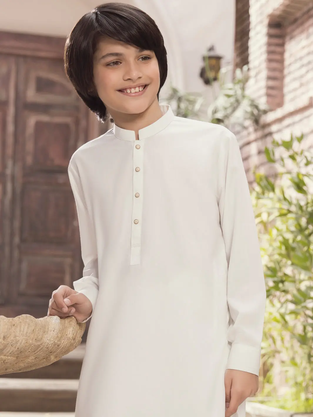 White Blended Boy Kameez Shalwar - Alt-Ks-030A 1