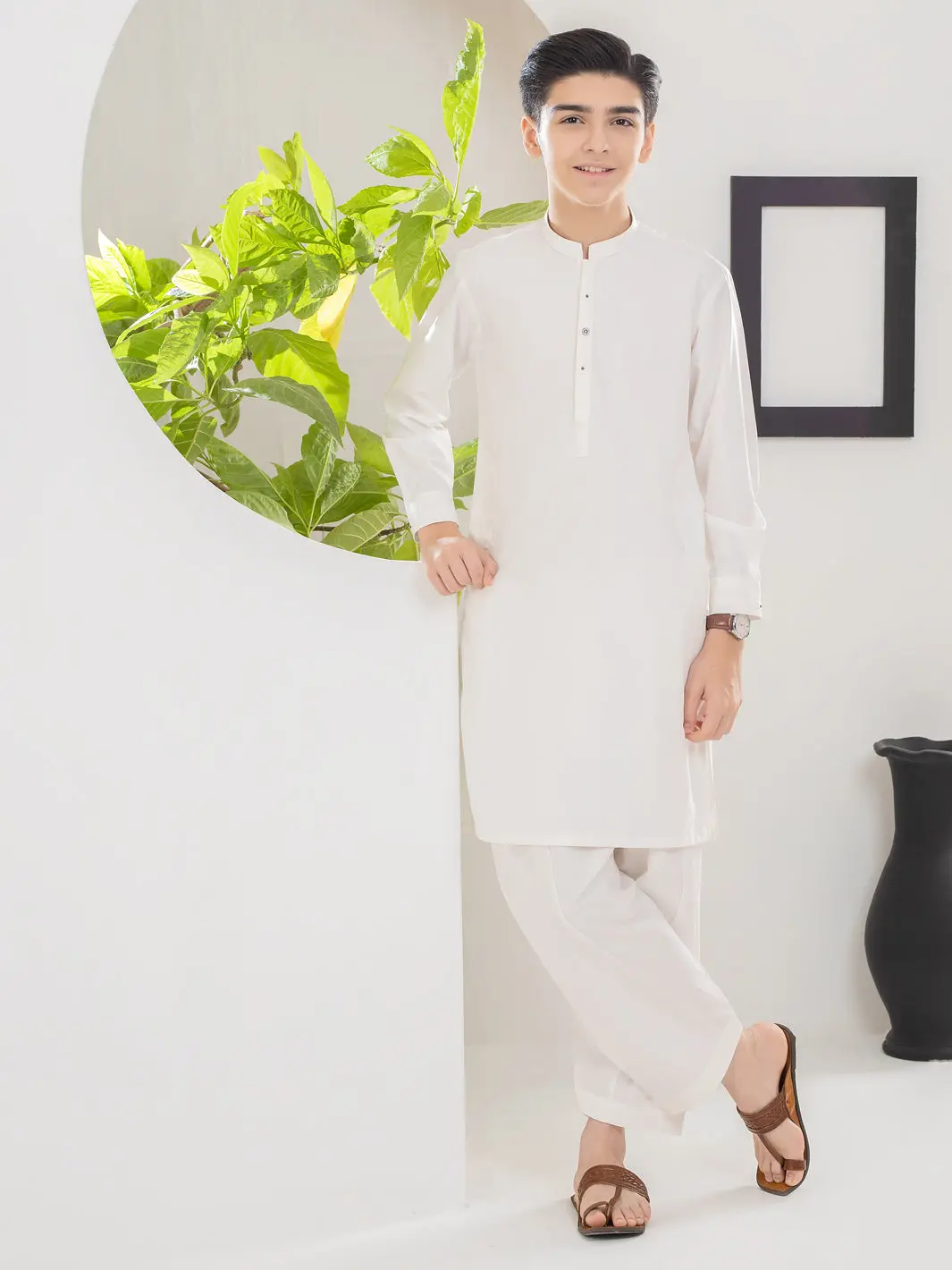White Blended Kameez Shalwar - Alt-Kt-042 1