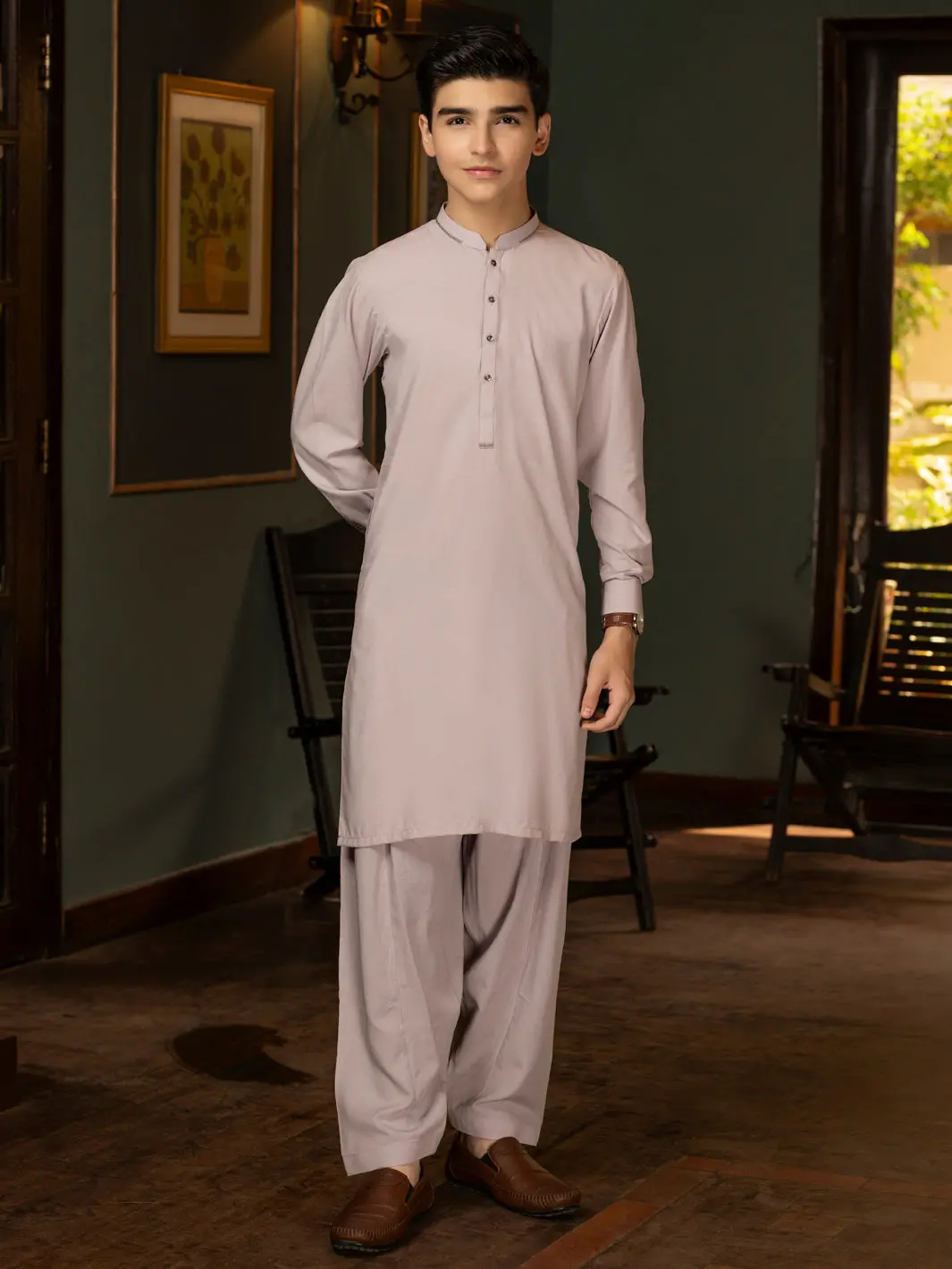 Light Purple Blended Kameez Shalwar - Alt-Ks-070 1