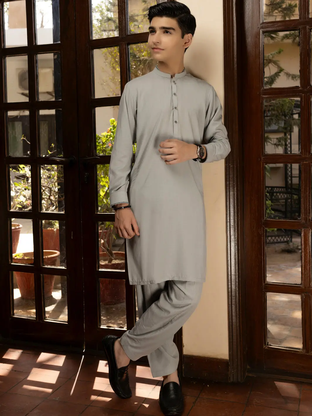 Light Blue Blended Kameez Shalwar - Alt-Ks-071 1