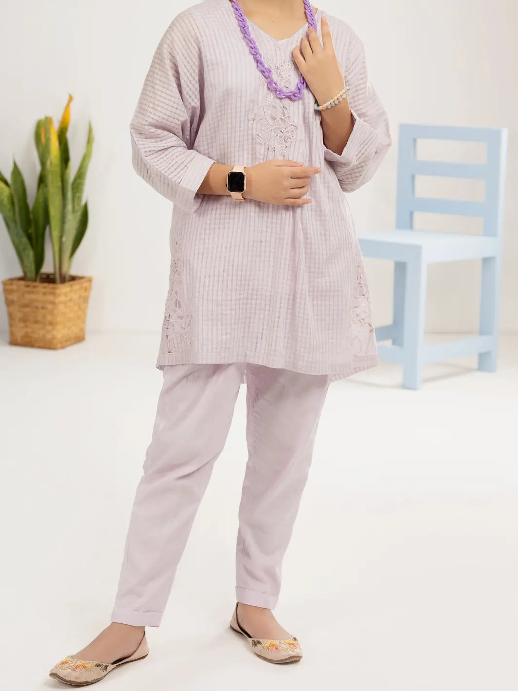 Lilac Cotton Dobby 2 Piece Stitched - Alt-2Ps-Lks-1113 1