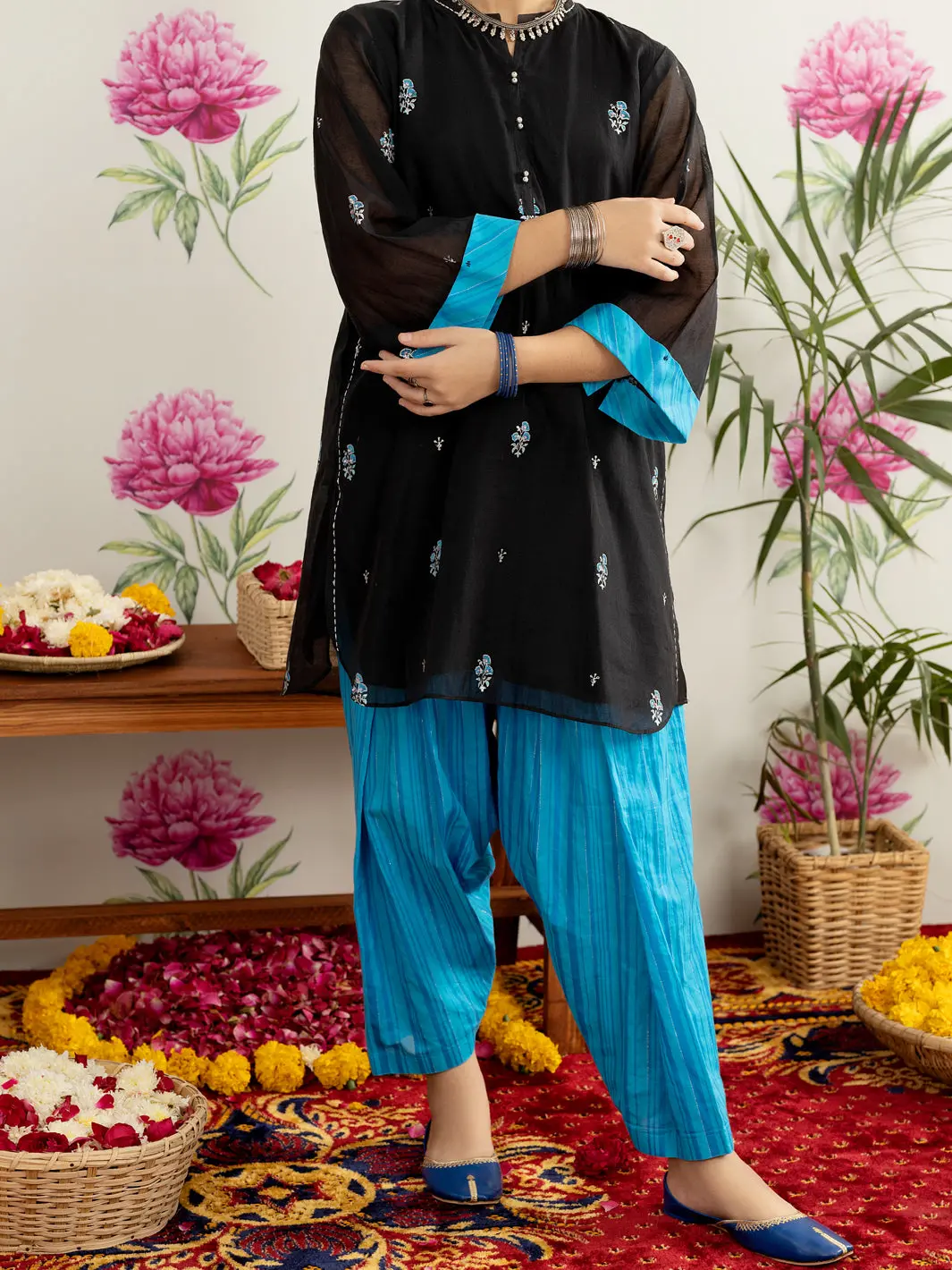 Black Poly Cotton 2 Piece Stitched - Alt-2Ps-Lks-1122 1