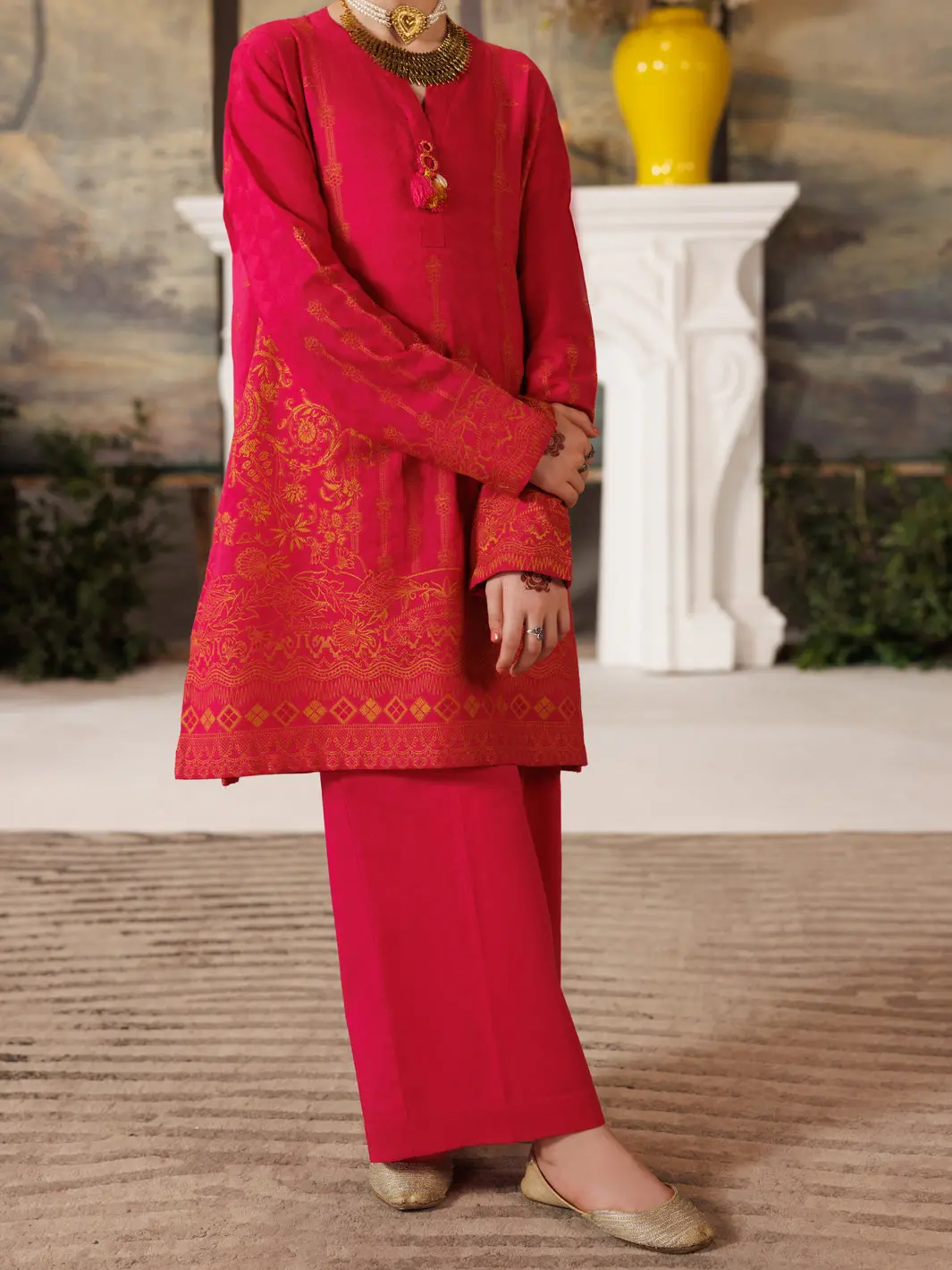 Pink Jacquard 2Pc Stitched - Alt-2Ps-Lks-1162 1